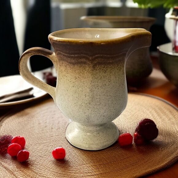 Mikasa Whole Wheat Creamer E8000 Pitcher Ombre Fade Stoneware Farmhouse Vintage - Picture 1 of 16